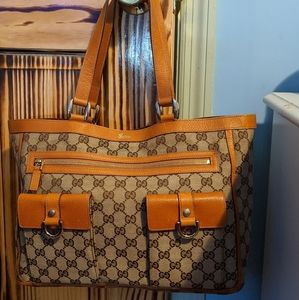 Vintage canvas Gucci shoulder bag